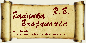 Radunka Brojanović vizit kartica